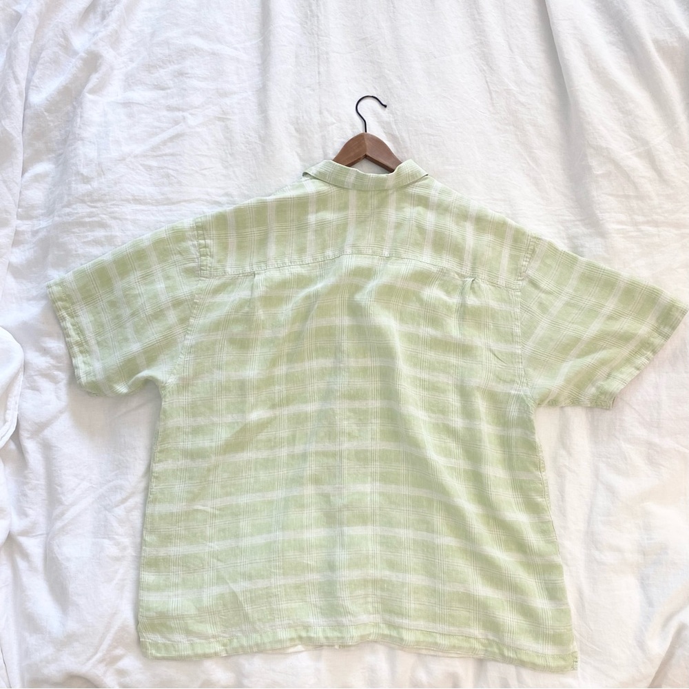 Tommy Bahama Light Green Plaid Short-Sleeve Button-Down Shirt - Picture 6 of 12